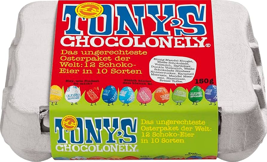 TONY'S CHOCOLONELY - Easter Egg Carton - 12 assorted eggs