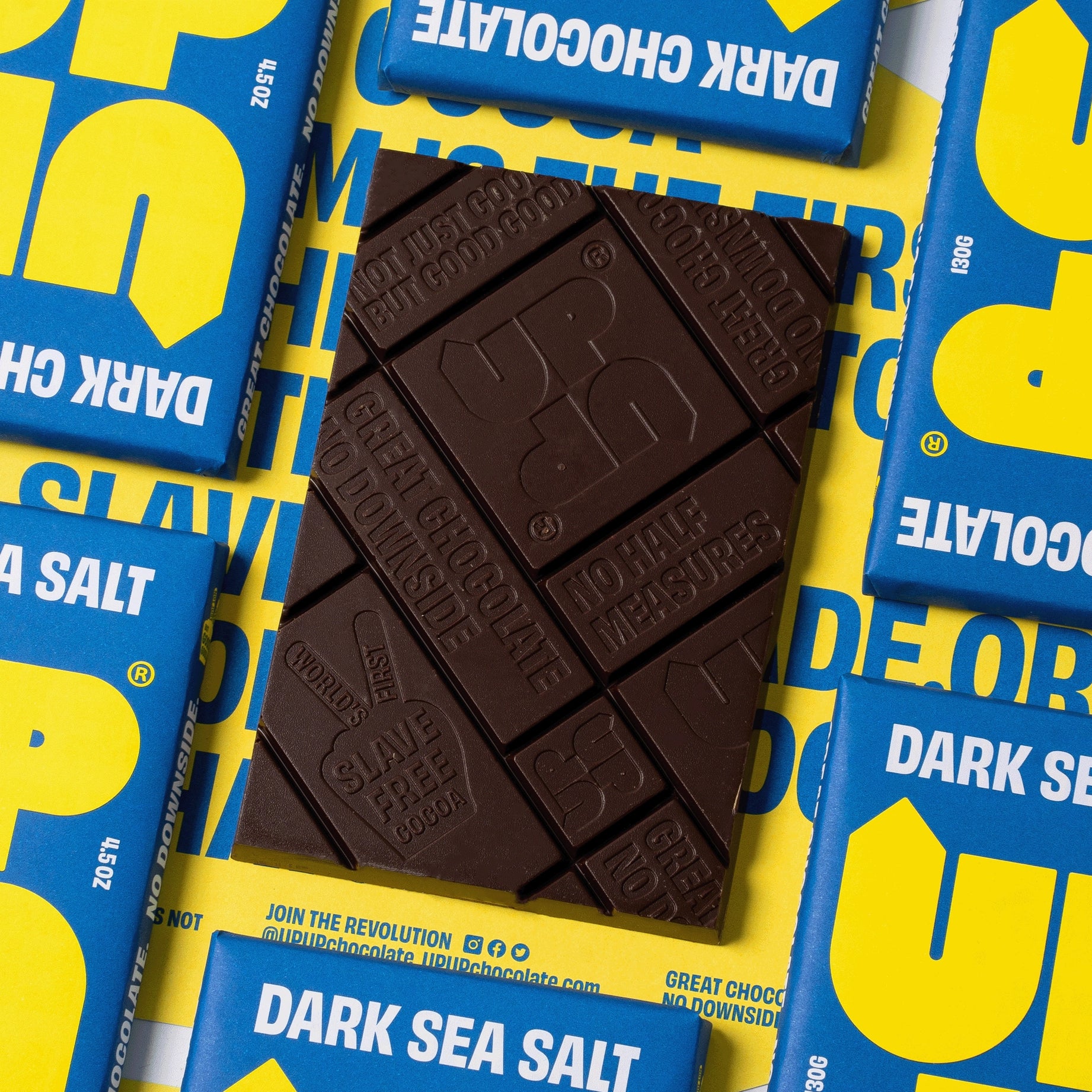 UP-UP CHOCOLATE - Sea Salt Dark Chocolate Bar 120G