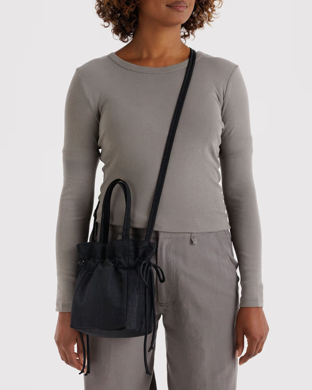 BAGGU - Nylon Drawstring Bag - Black