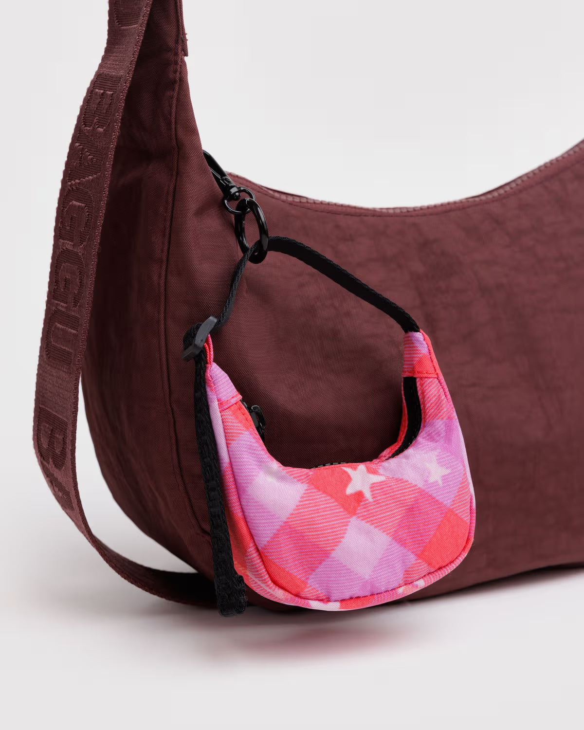 BAGGU - Fanny Pack Charm - Pink Star Plaid