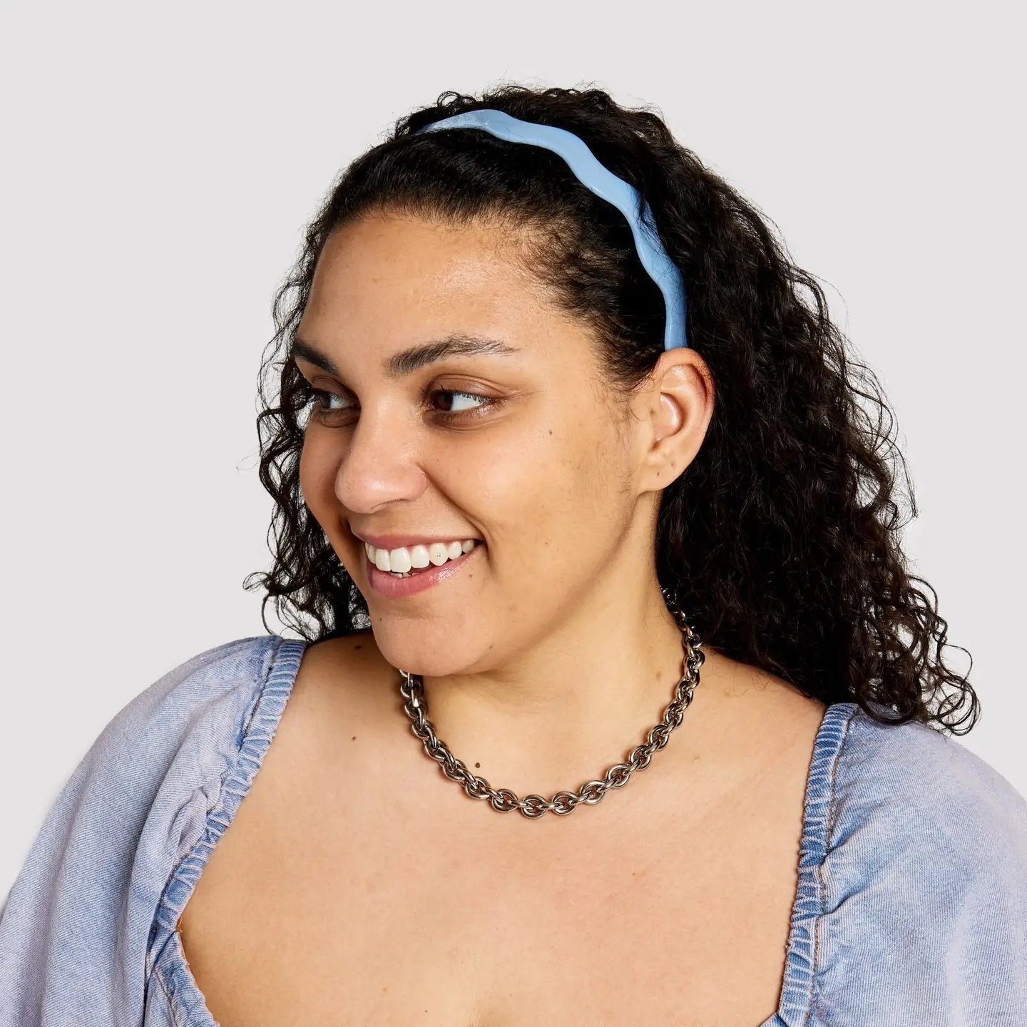 CHUNKS Wavy Headband in Periwinkle