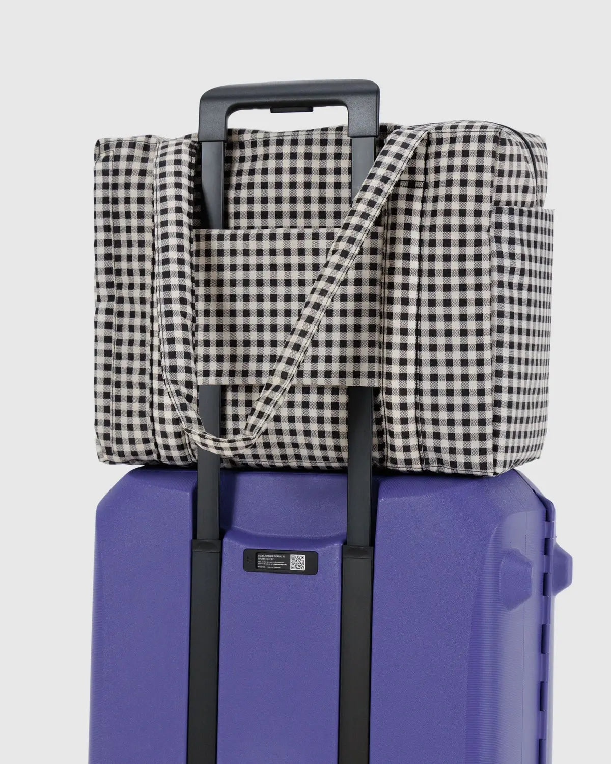 BAGGU - Small Cloud Carry On - Black & White Gingham