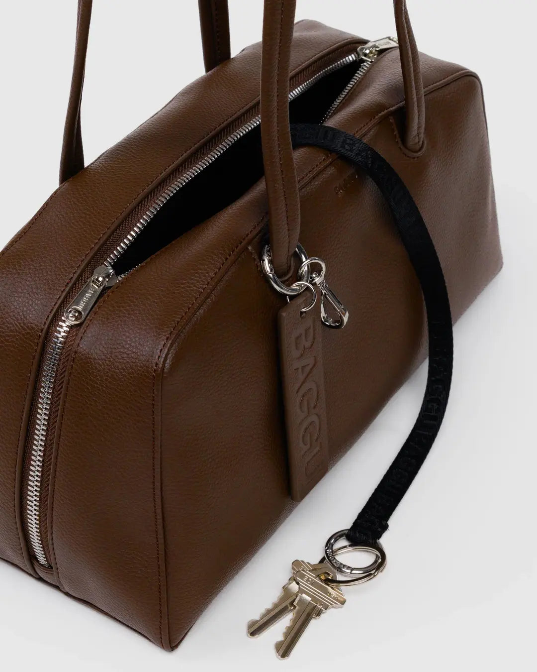 BAGGU - Recycled Leather Bowler Bag - Brown