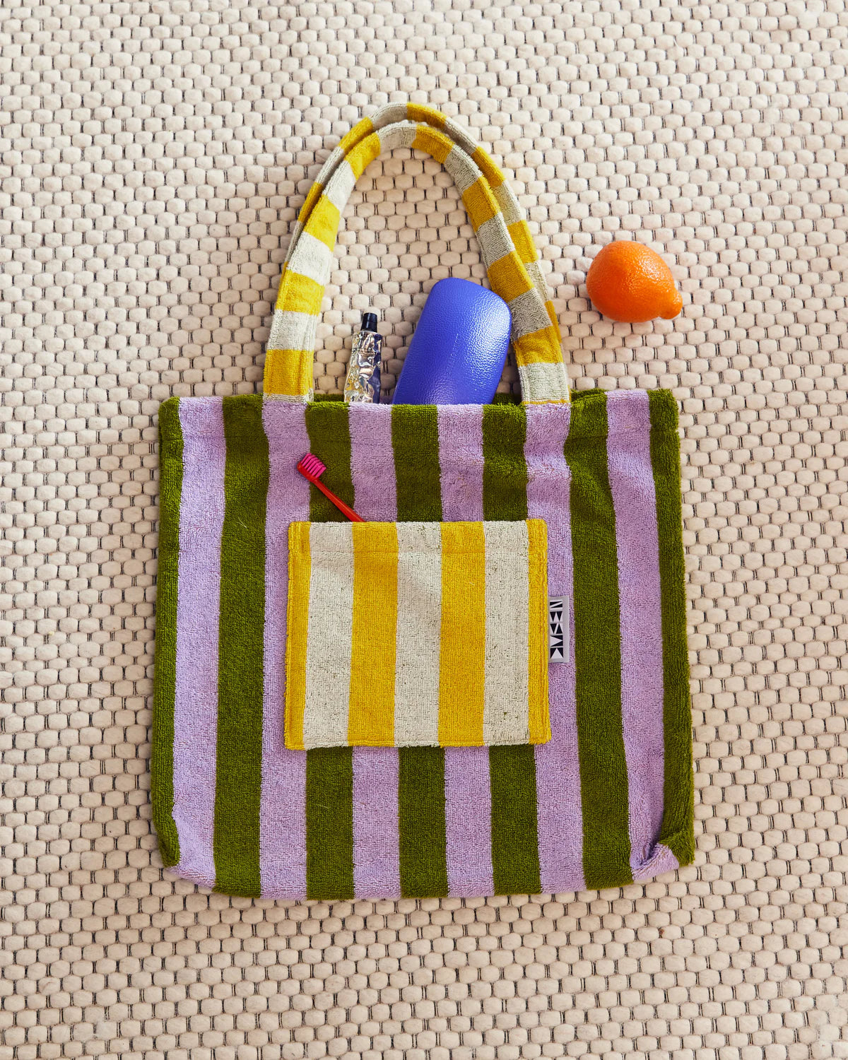 DUSEN DUSEN Terrycloth Tote Bag | Sea Stripe