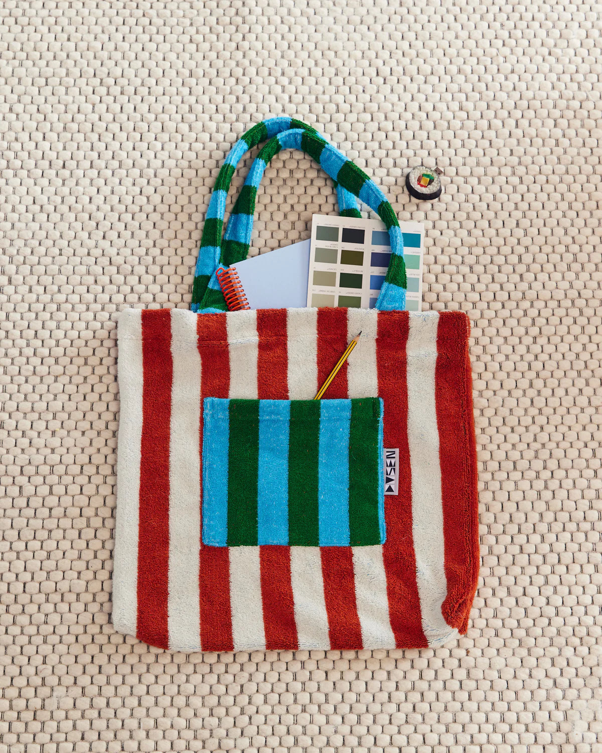 DUSEN DUSEN Terrycloth Tote Bag | Field Stripe