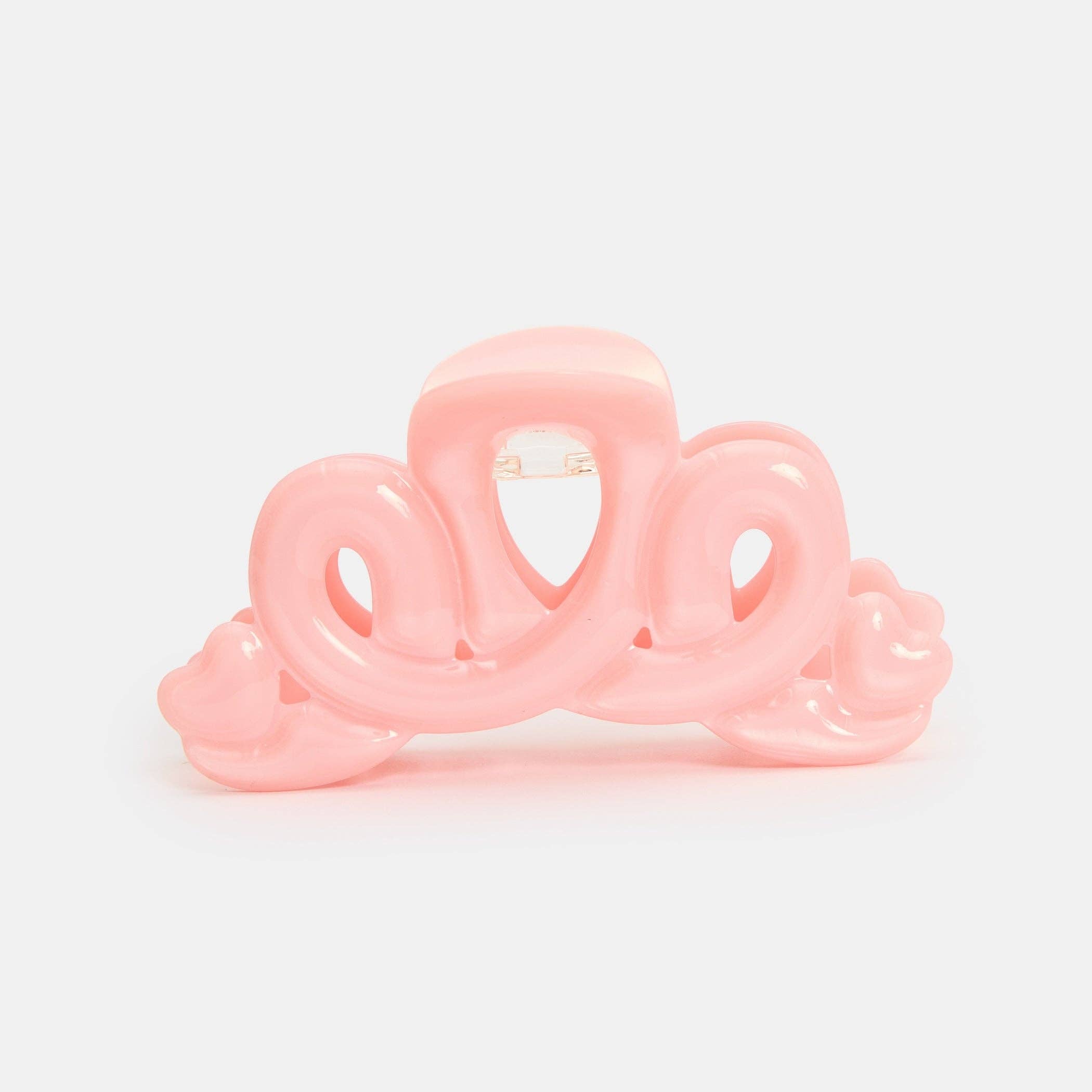 CHUNKS - Large Heart Loop Claw in Pink