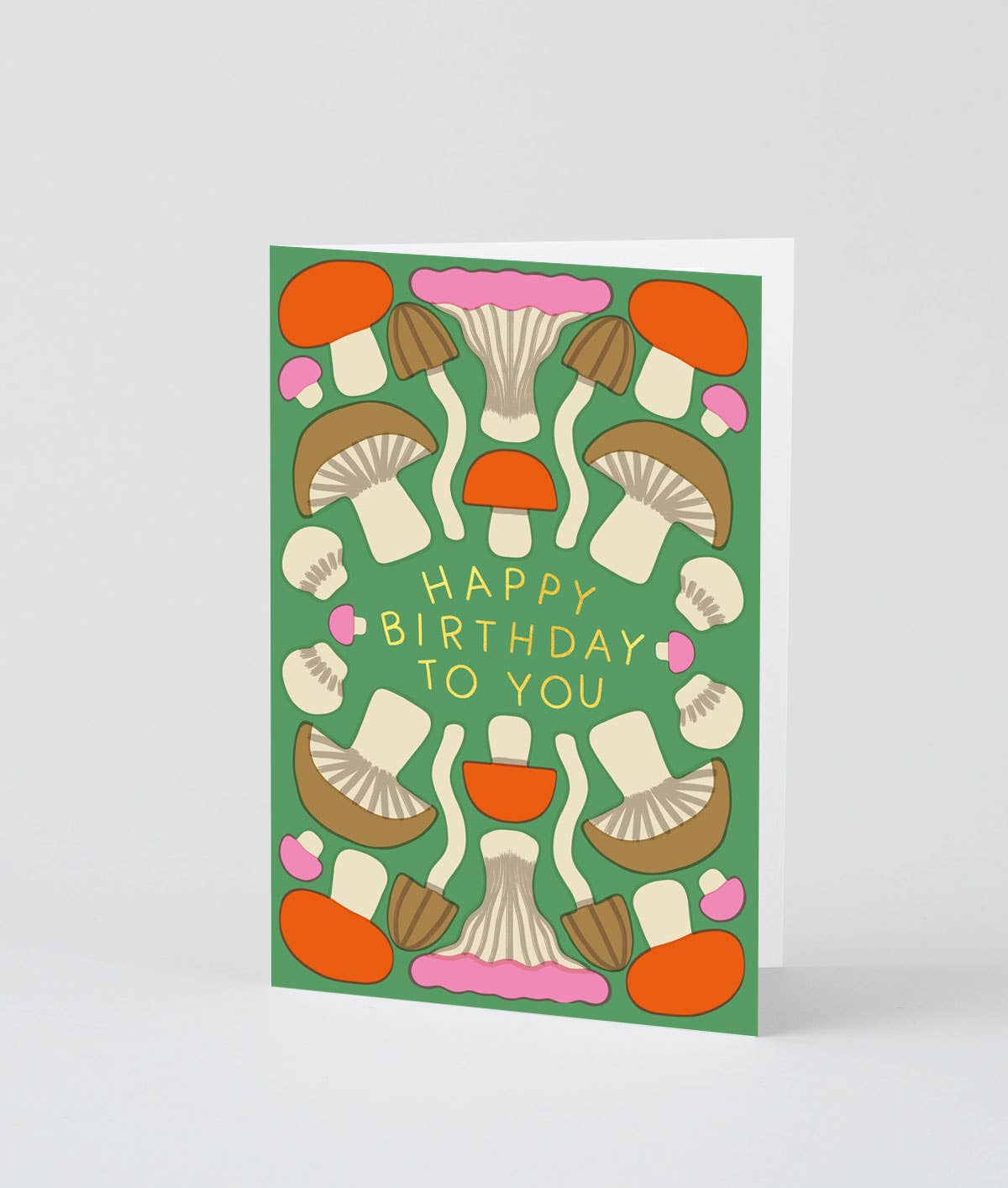 Wrap - 'Happy Birthday Mushrooms' Greetings Card