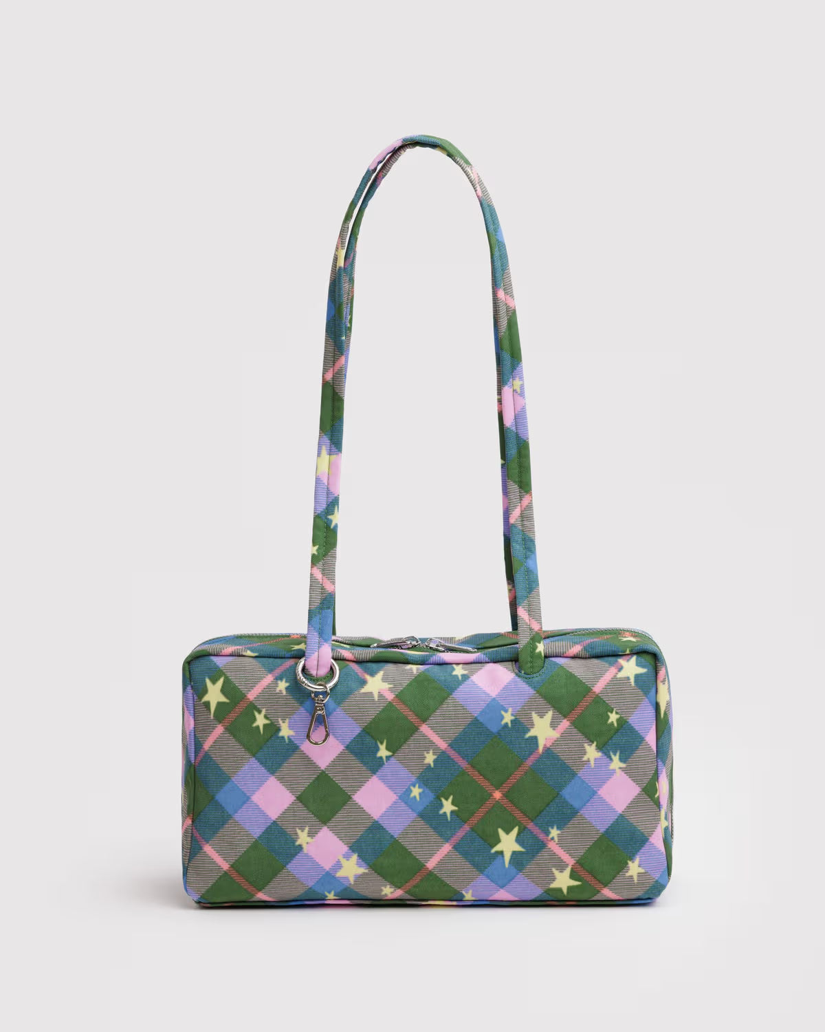 BAGGU - Nylon Bowler Bag - Green Star Plaid