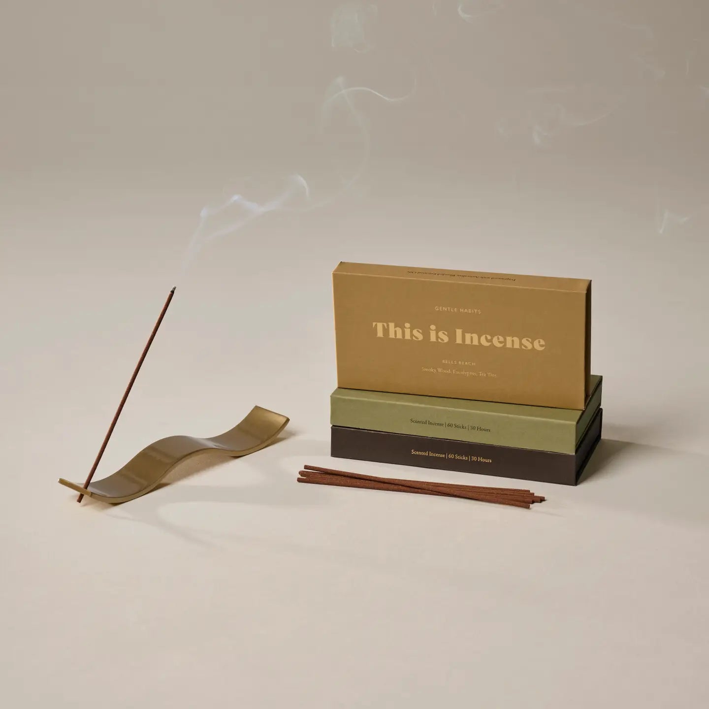 GENTLE HABITS - Brass Wave Incense Holder