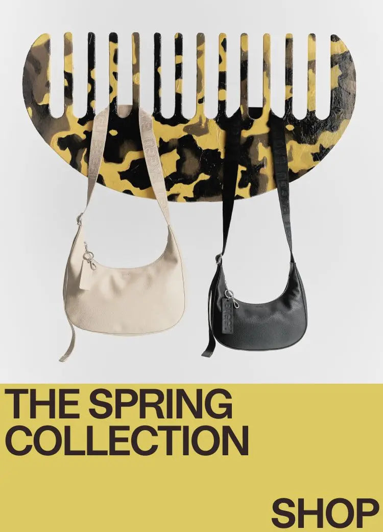 BAGGU Small Recycled Leather Crescent Bag - Stone