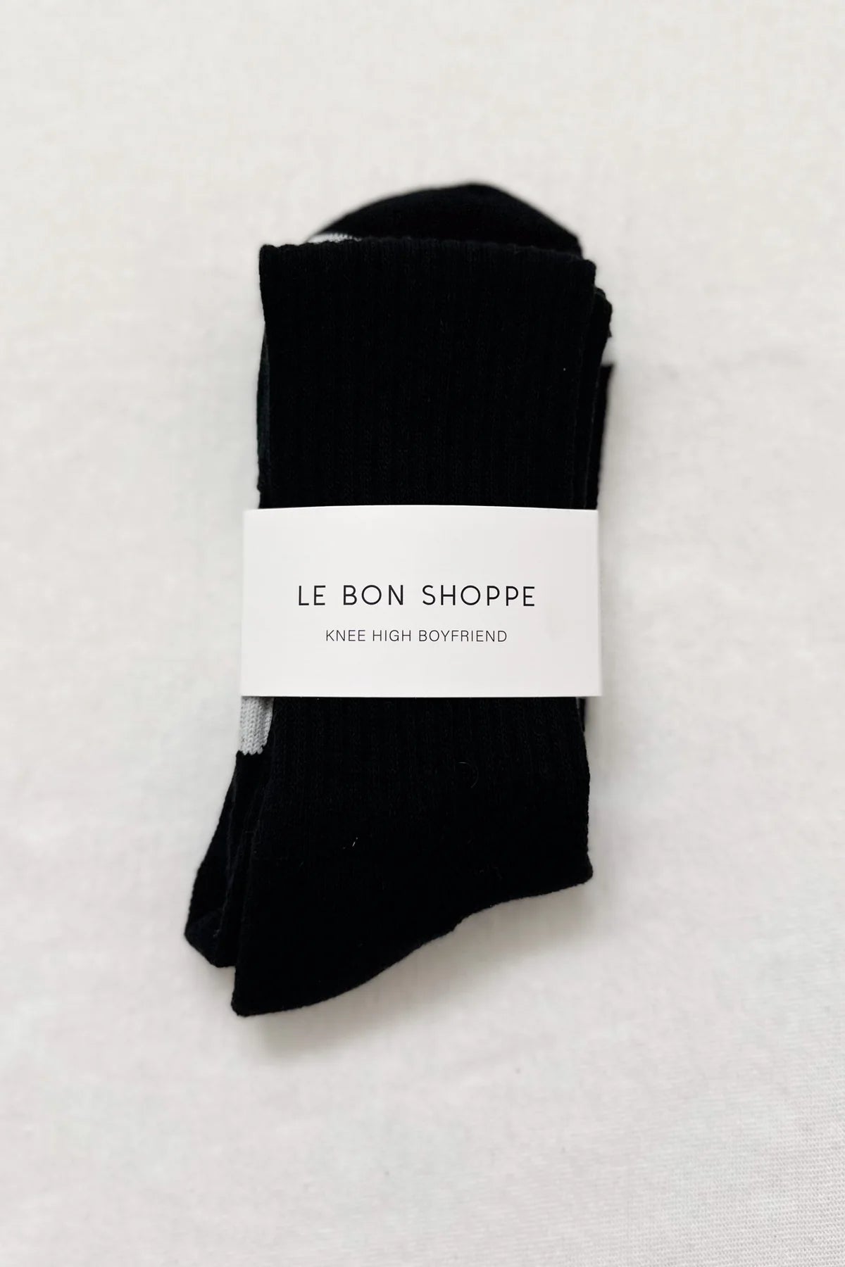 LE BON SHOPPE - Knee High Boyfriend Socks - Black