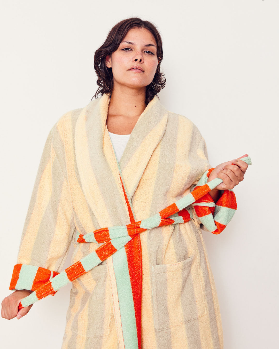 DUSEN DUSEN Bath Robe | Mona Stripe