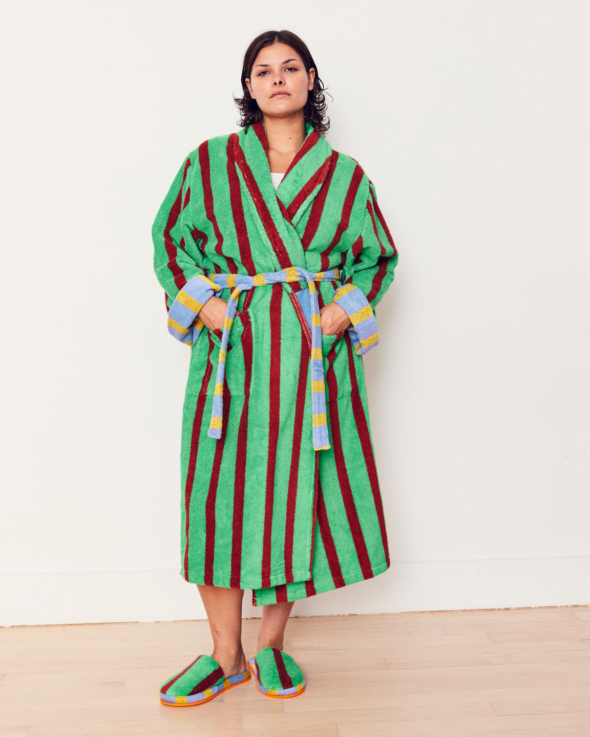 DUSEN DUSEN Nicolas Stripe Bath Robe