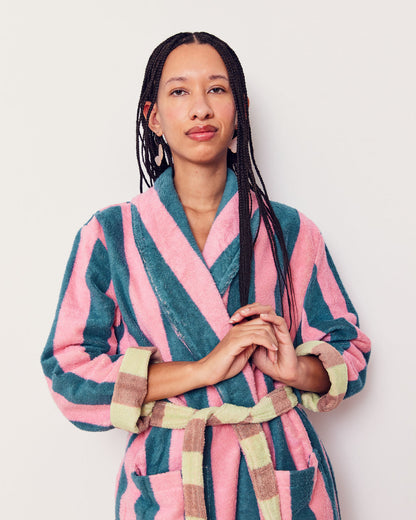 DUSEN DUSEN Martine Stripe Bath Robe