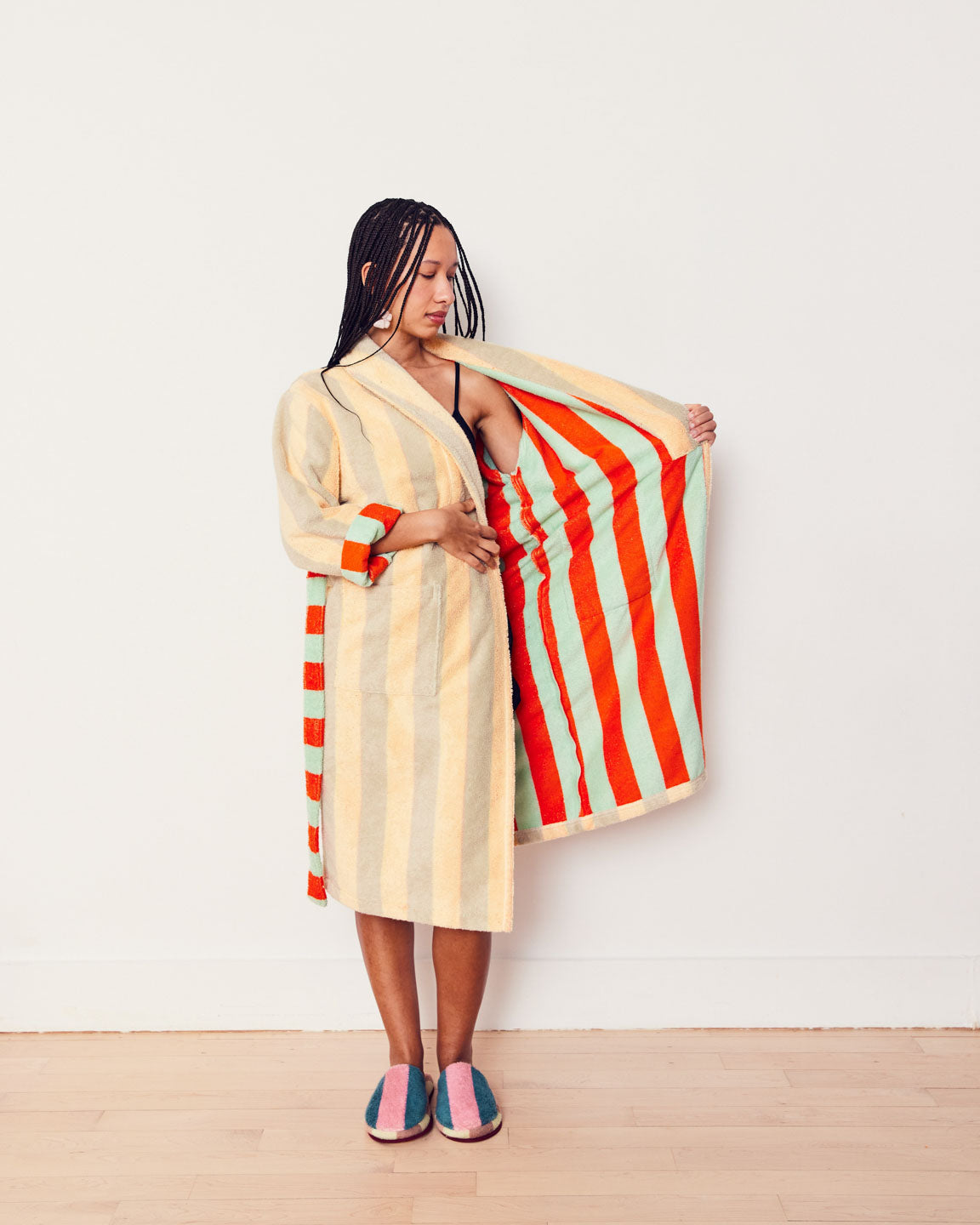 DUSEN DUSEN Bath Robe | Mona Stripe