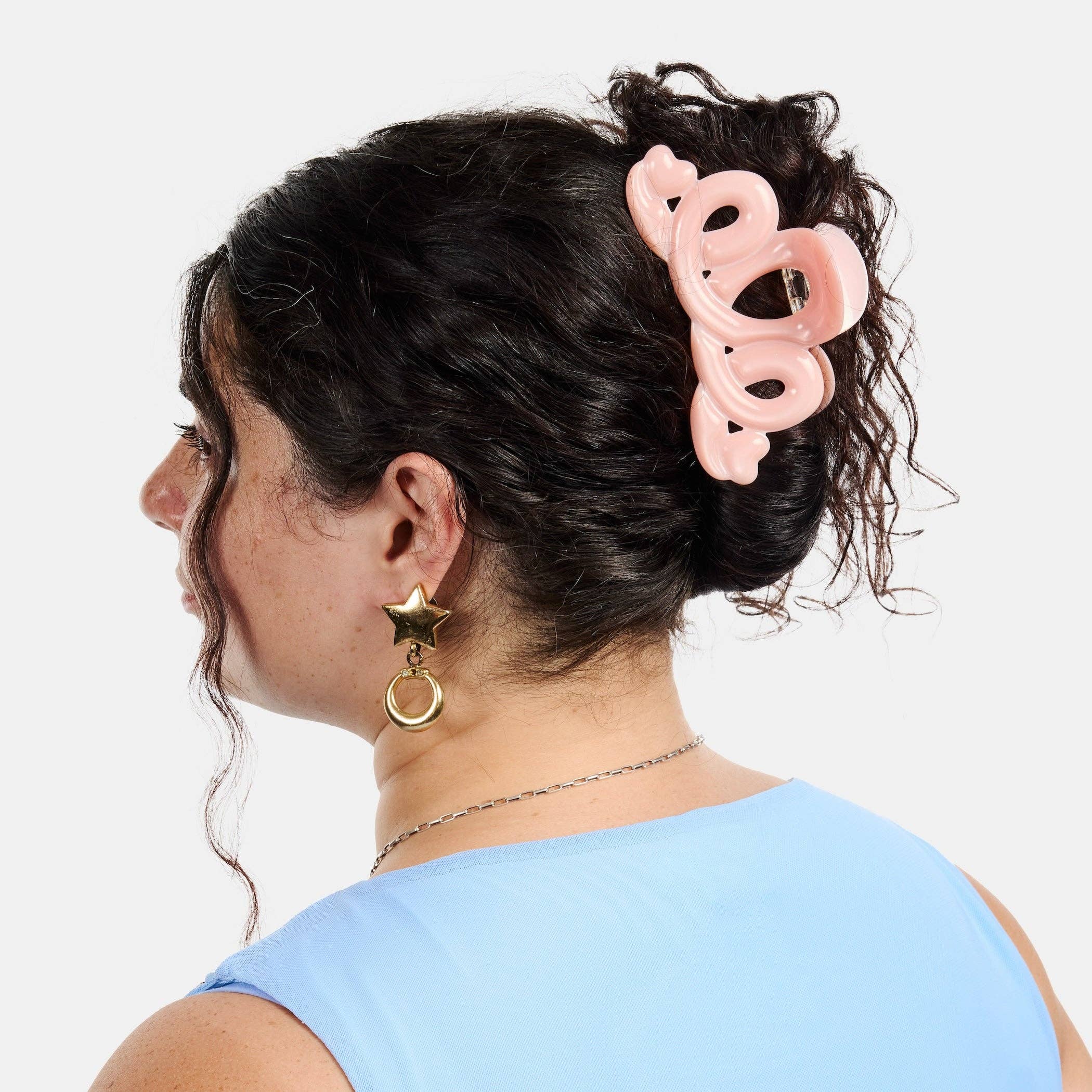 CHUNKS - Large Heart Loop Claw in Pink