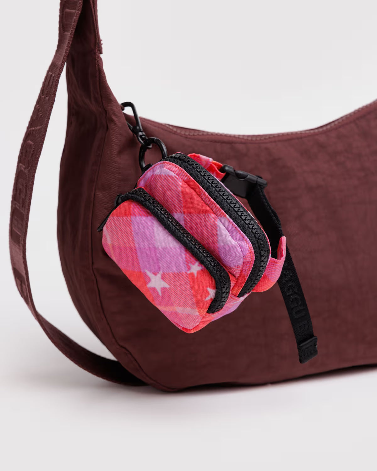 BAGGU - Fanny Pack Charm -Pink Star Plaid