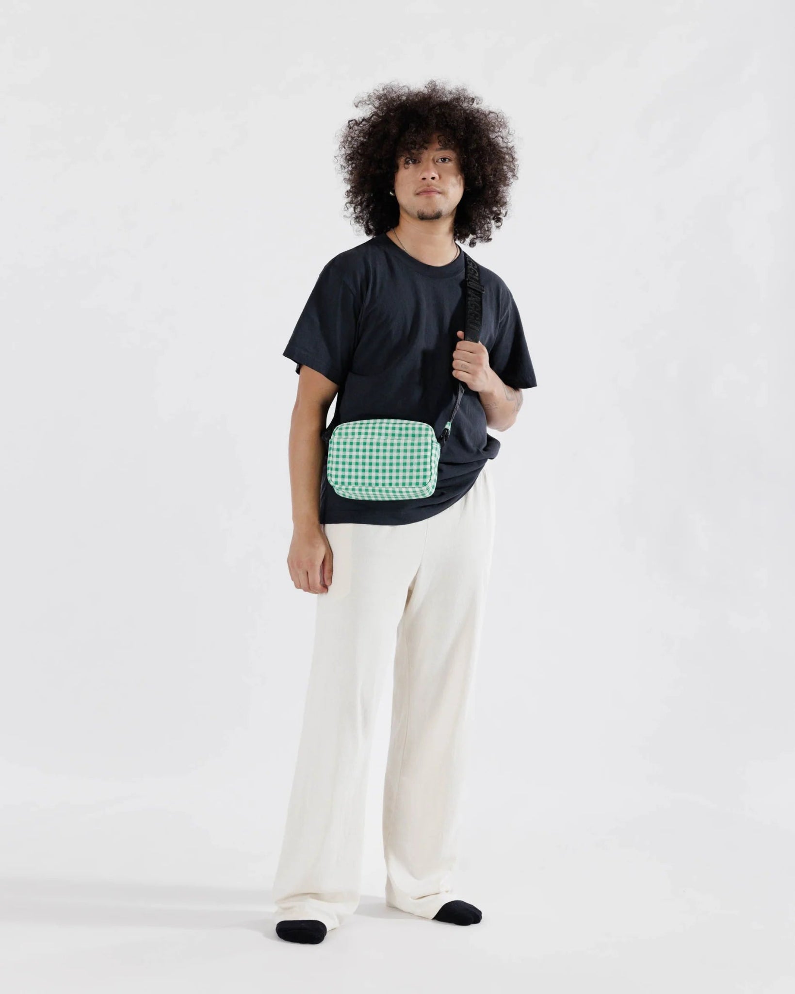 BAGGU Camera Crossbody - Green Gingham