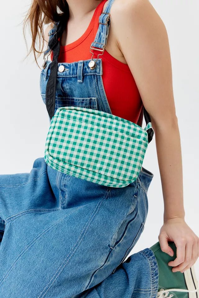 BAGGU Camera Crossbody - Green Gingham