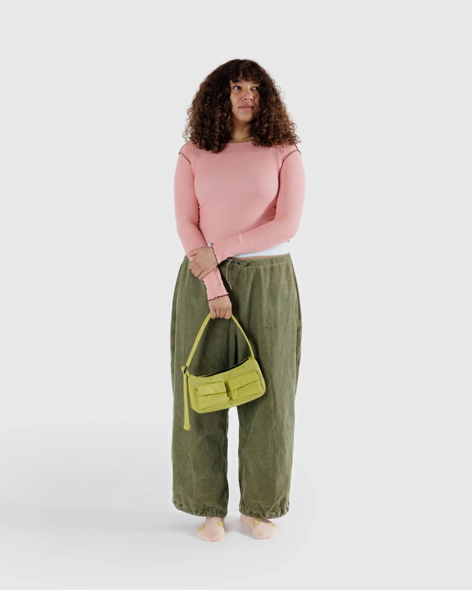 BAGGU Cargo Shoulder Bag - Lemongrass