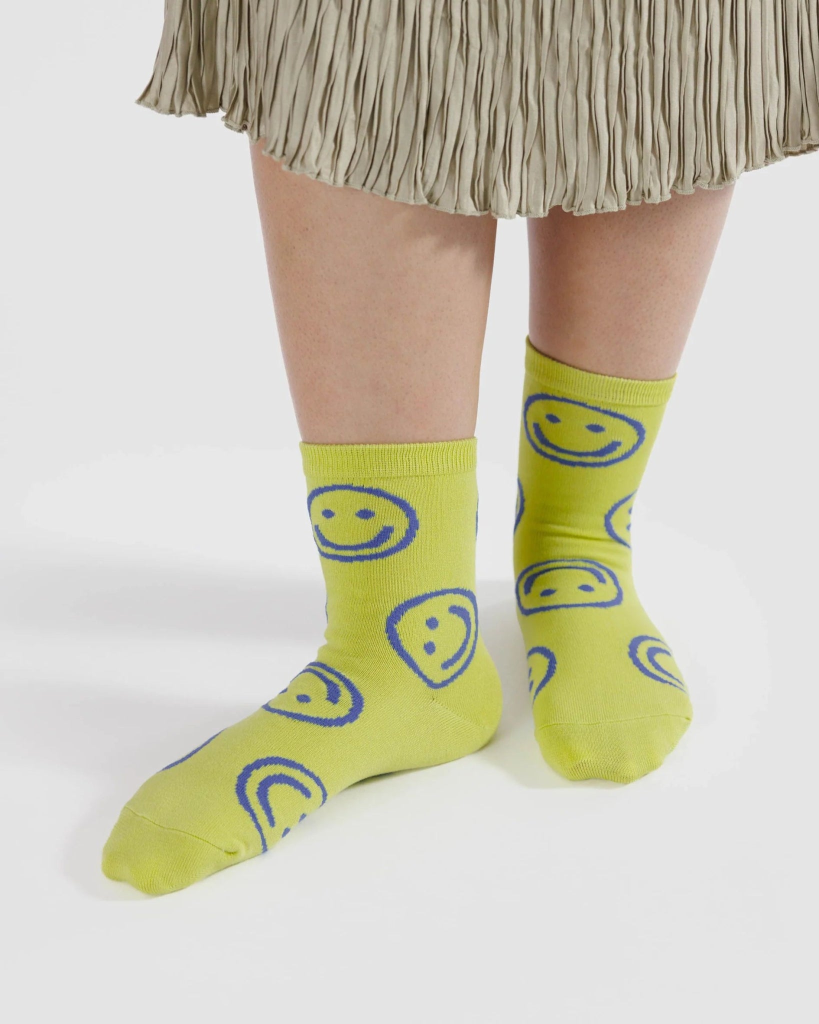 BAGGU Crew Sock - Citron Happy