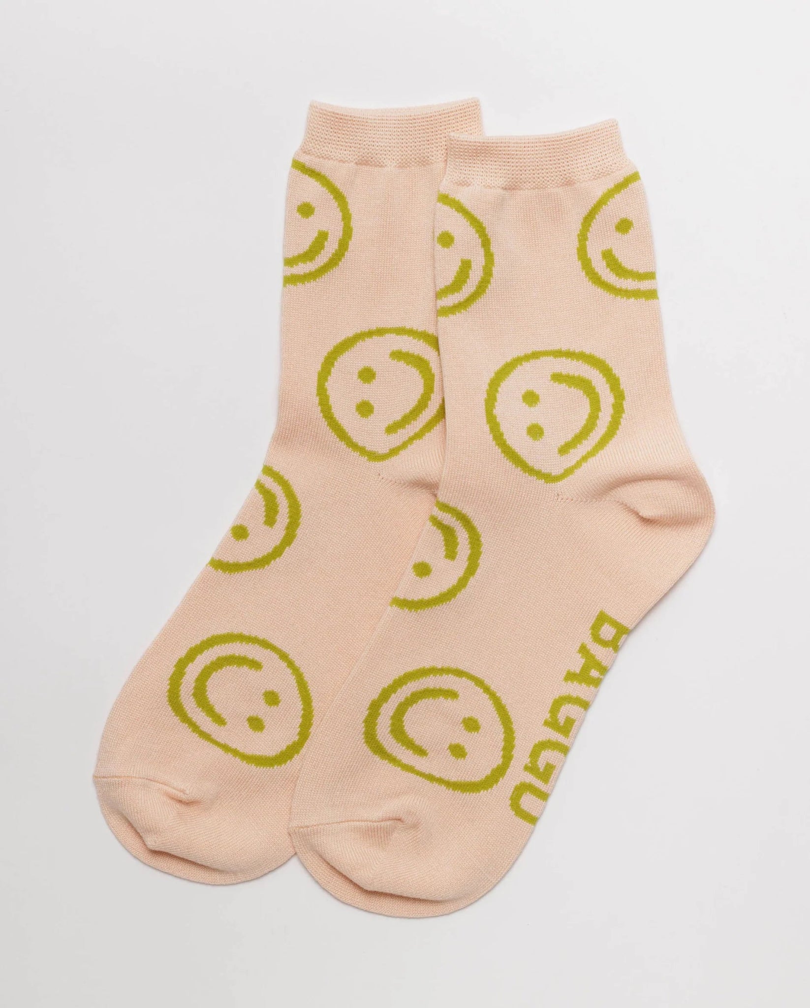 BAGGU Crew Sock - Light Pink Happy