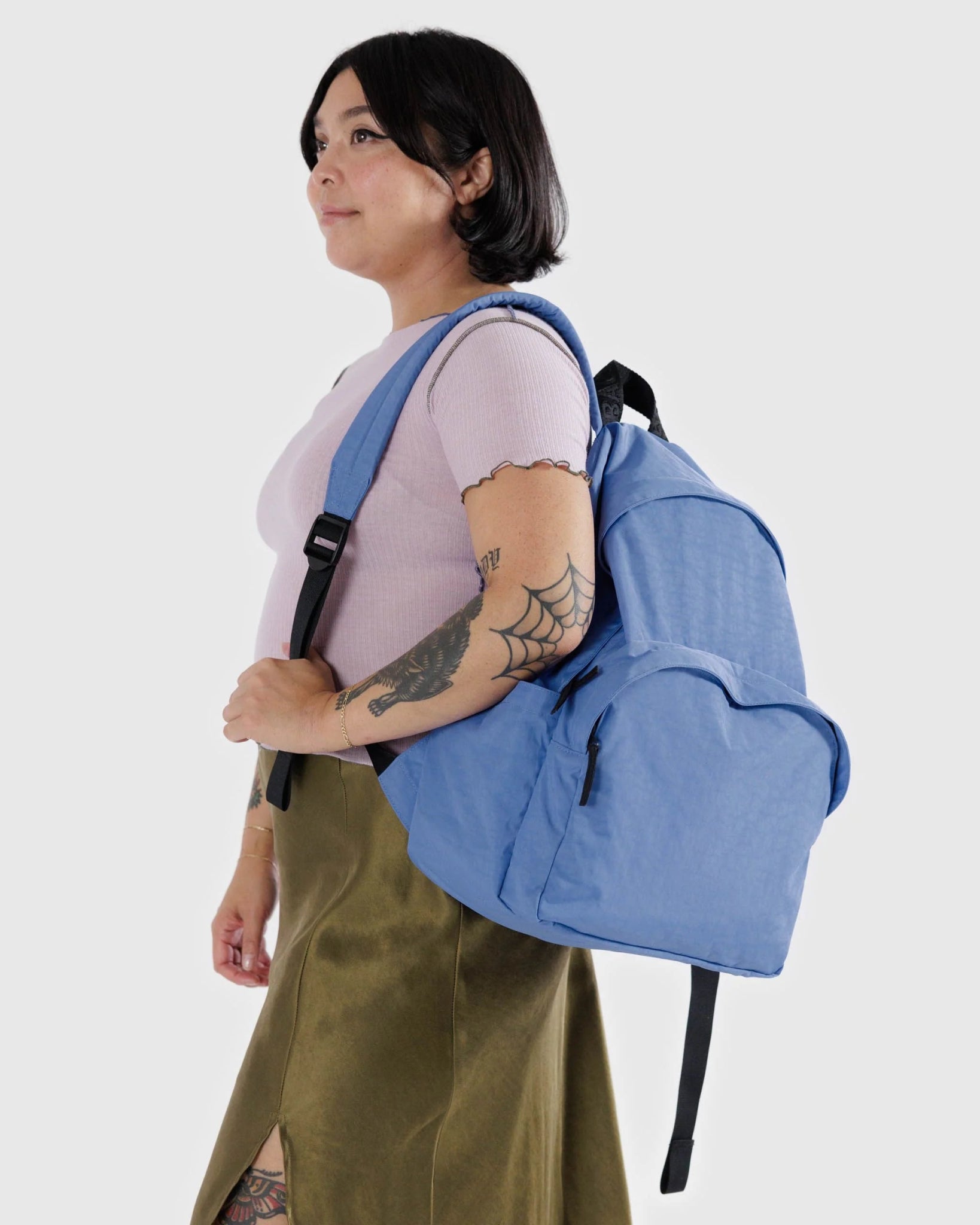 BAGGU Large Nylon Backpack - Pansy Blue