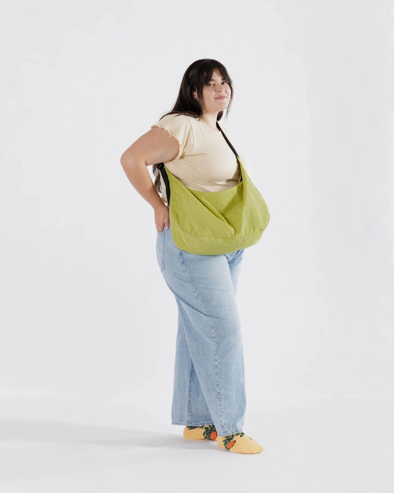 BAGGU Large Nylon Crescent Bag - Lemongrasss