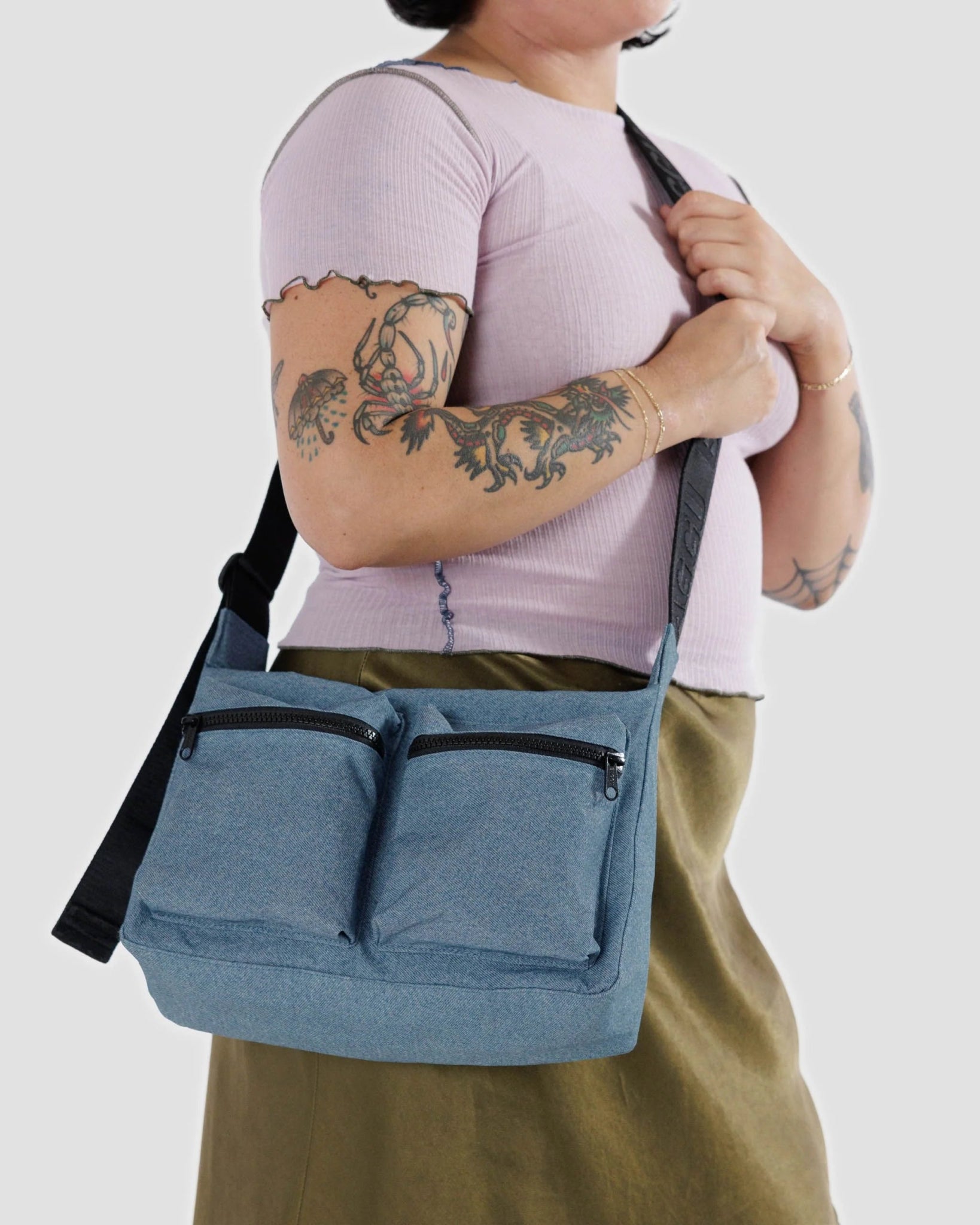 BAGGU Medium Cargo Crossbody - Digital Denim