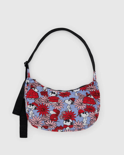 BAGGU Medium Nylon Crescent Bag - Floral Snoopy Preston Apothecary