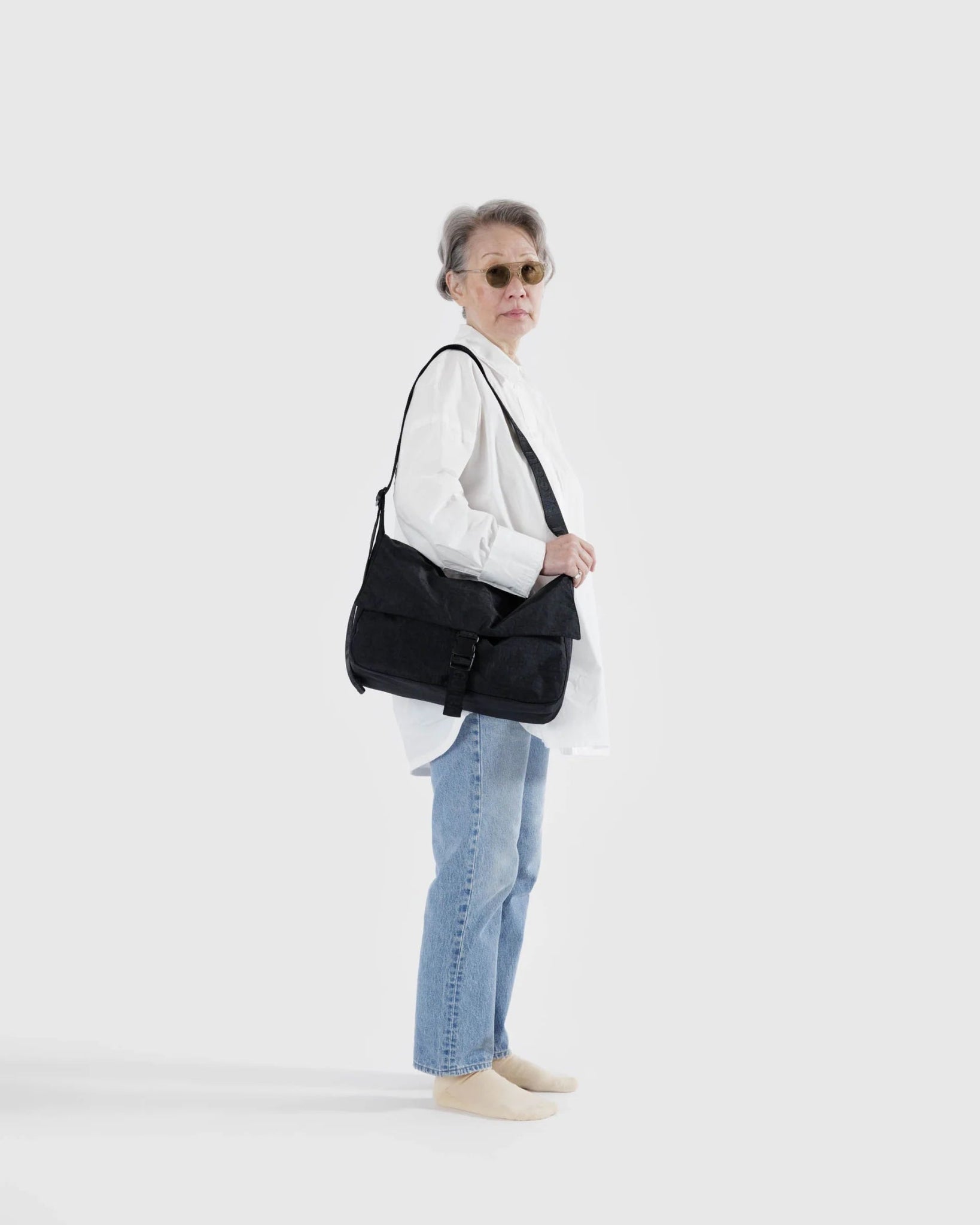 BAGGU Nylon Messenger Bag - Black