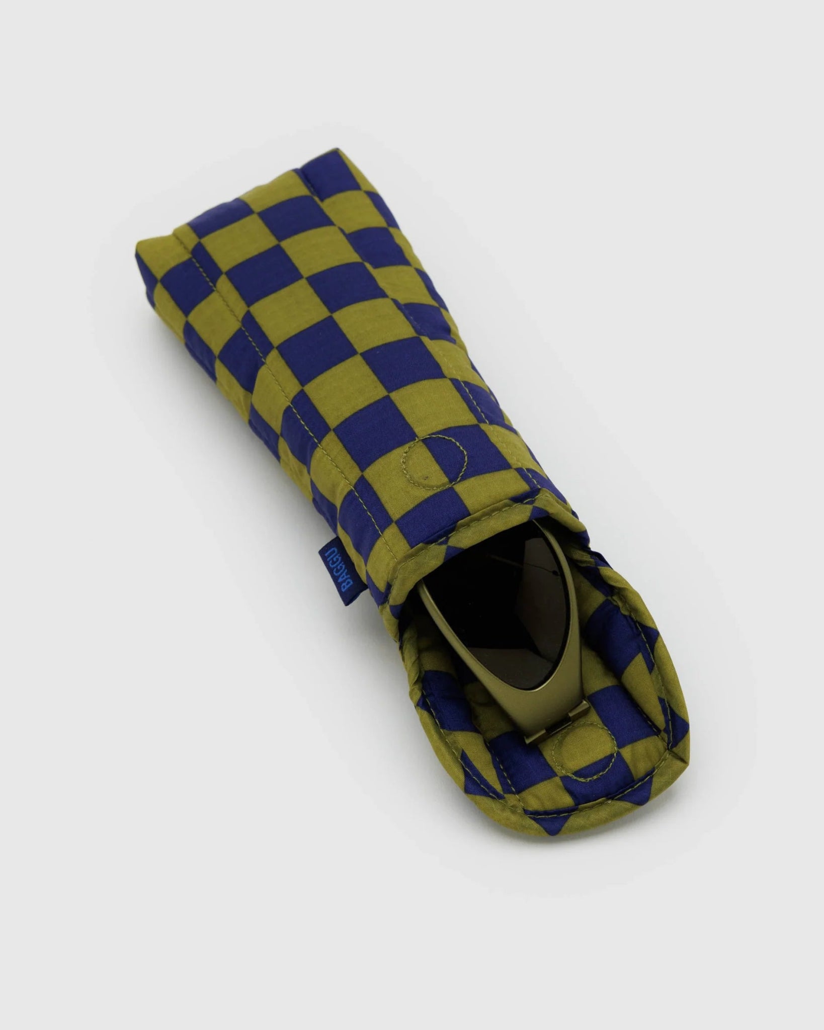 BAGGU | Puffy Glasses Case Navy Green Check