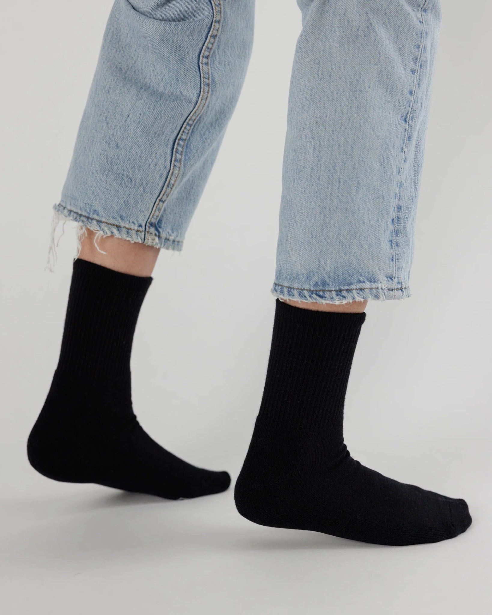 BAGGU Ribbed Sock - Black Large