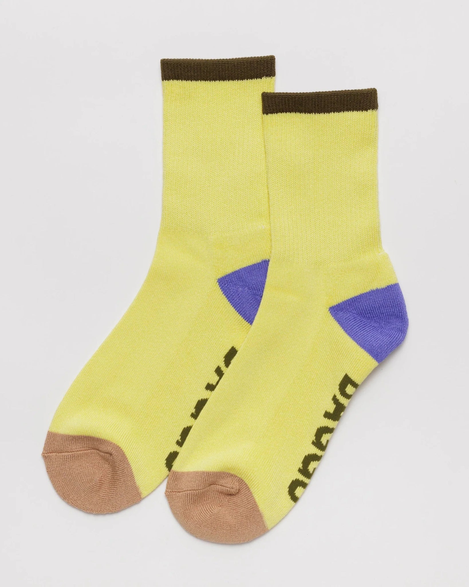 BAGGU Ribbed Sock - Lemon Curd Mix Large