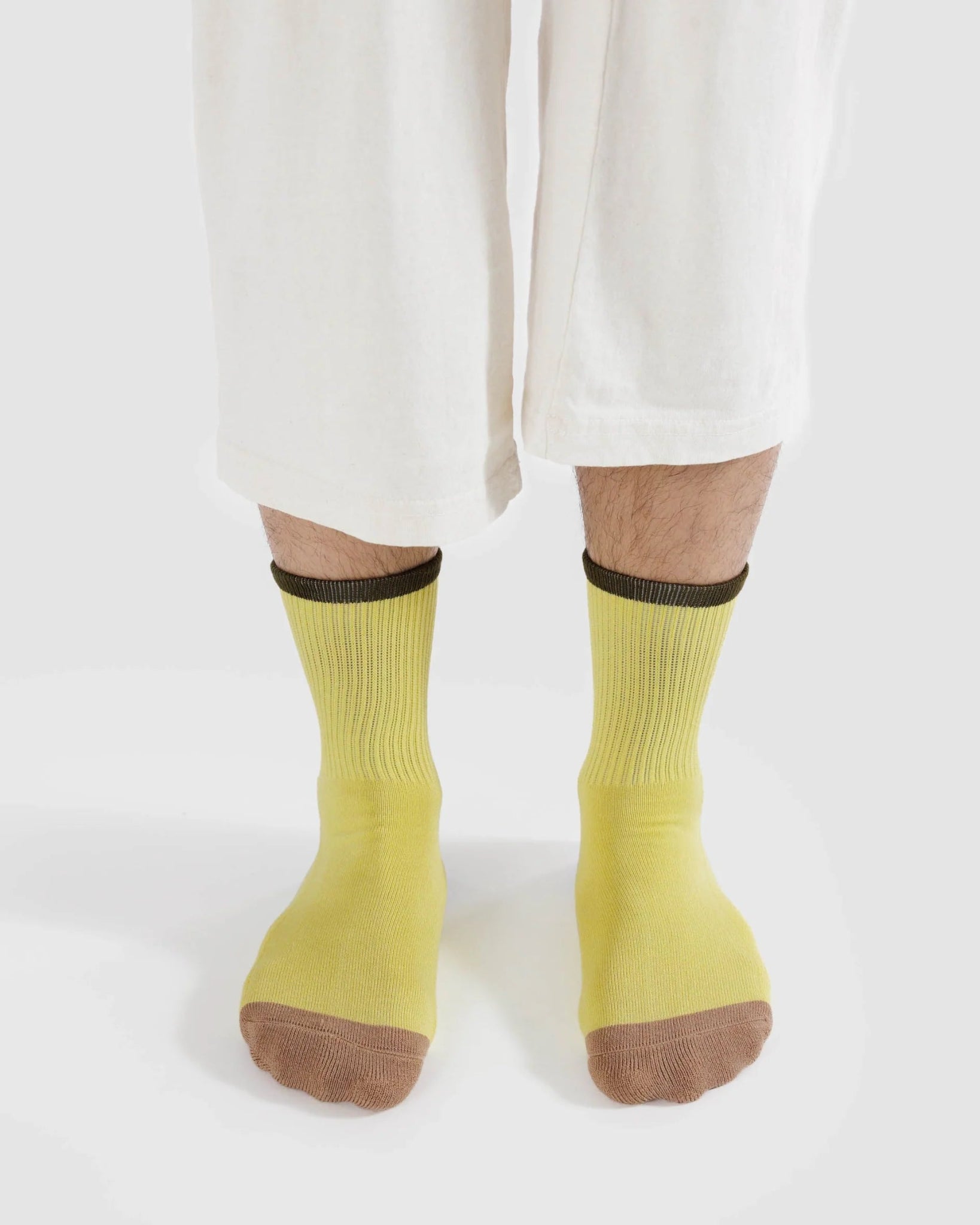 BAGGU Ribbed Sock - Lemon Curd Mix Large