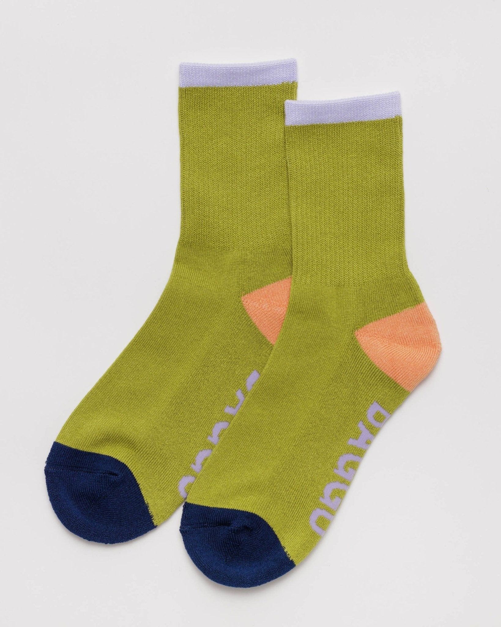 BAGGU Ribbed Sock - Lemongrass Mix Large