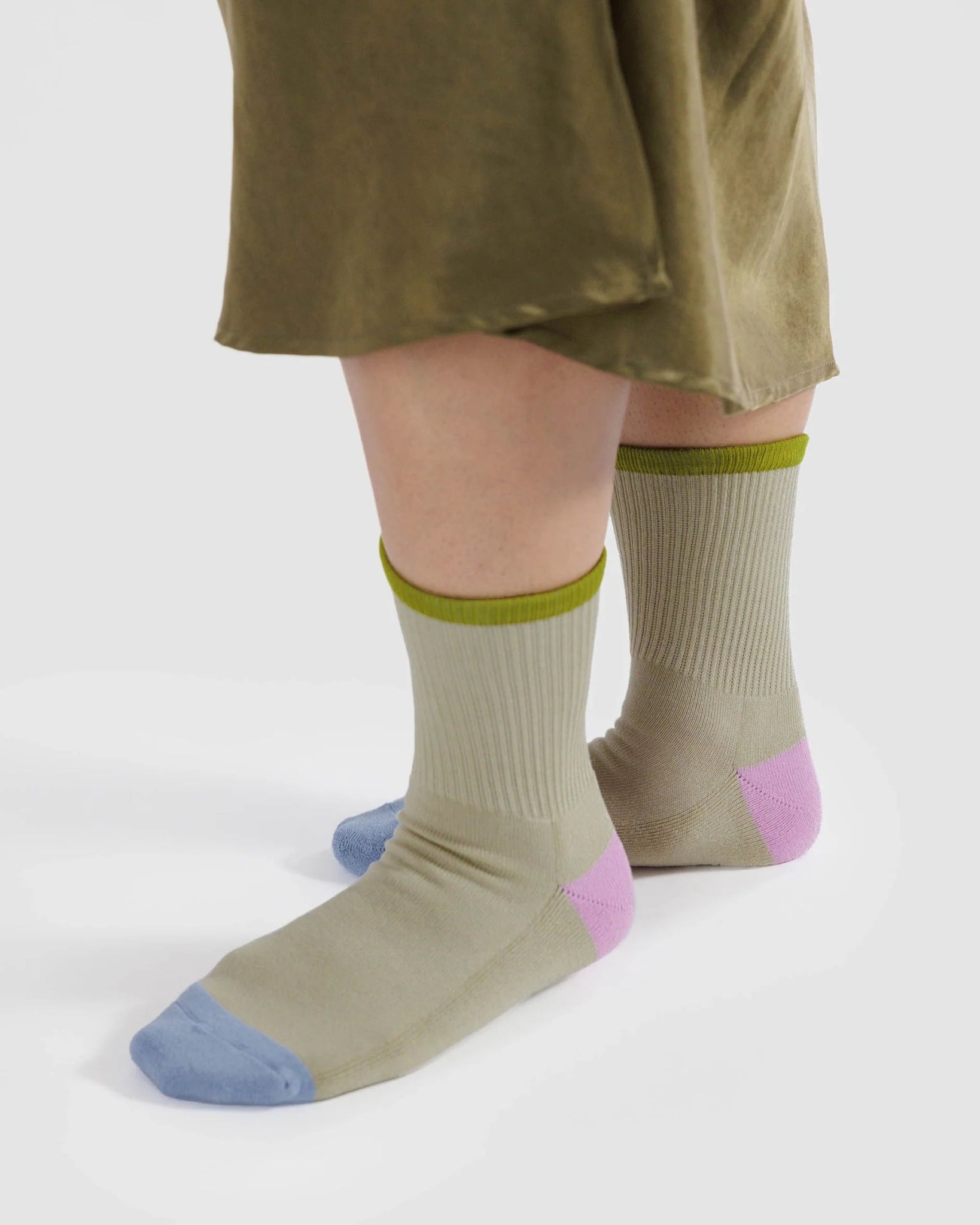 BAGGU Ribbed Sock - Stone Mix Large