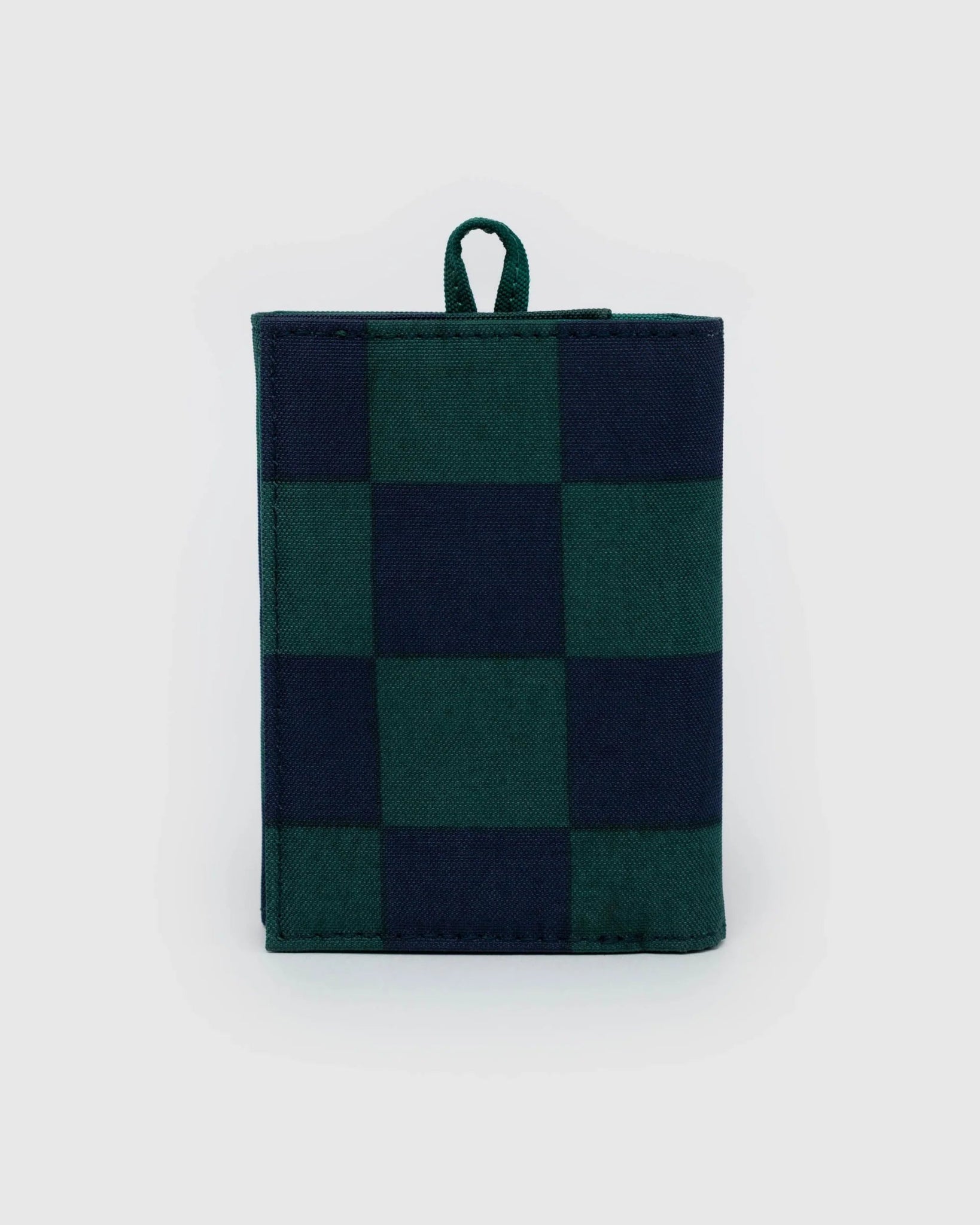 BAGGU | Snap Wallet Navy Green Check