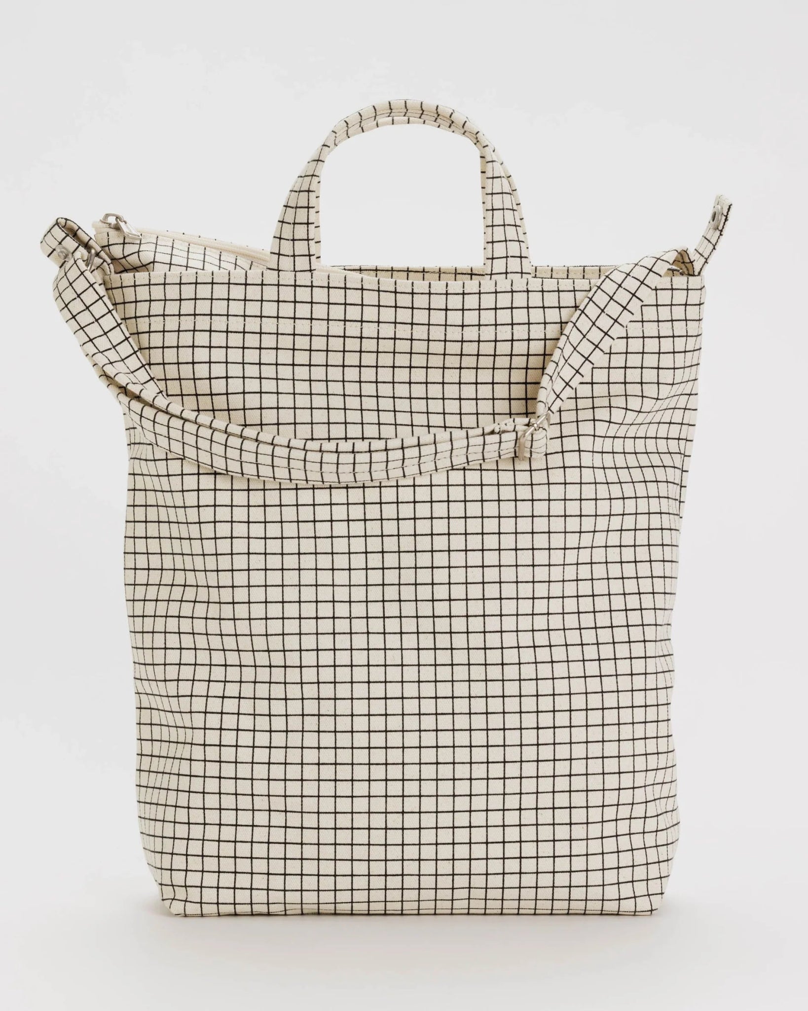 BAGGU | Zip Duck Bag Natural Grid