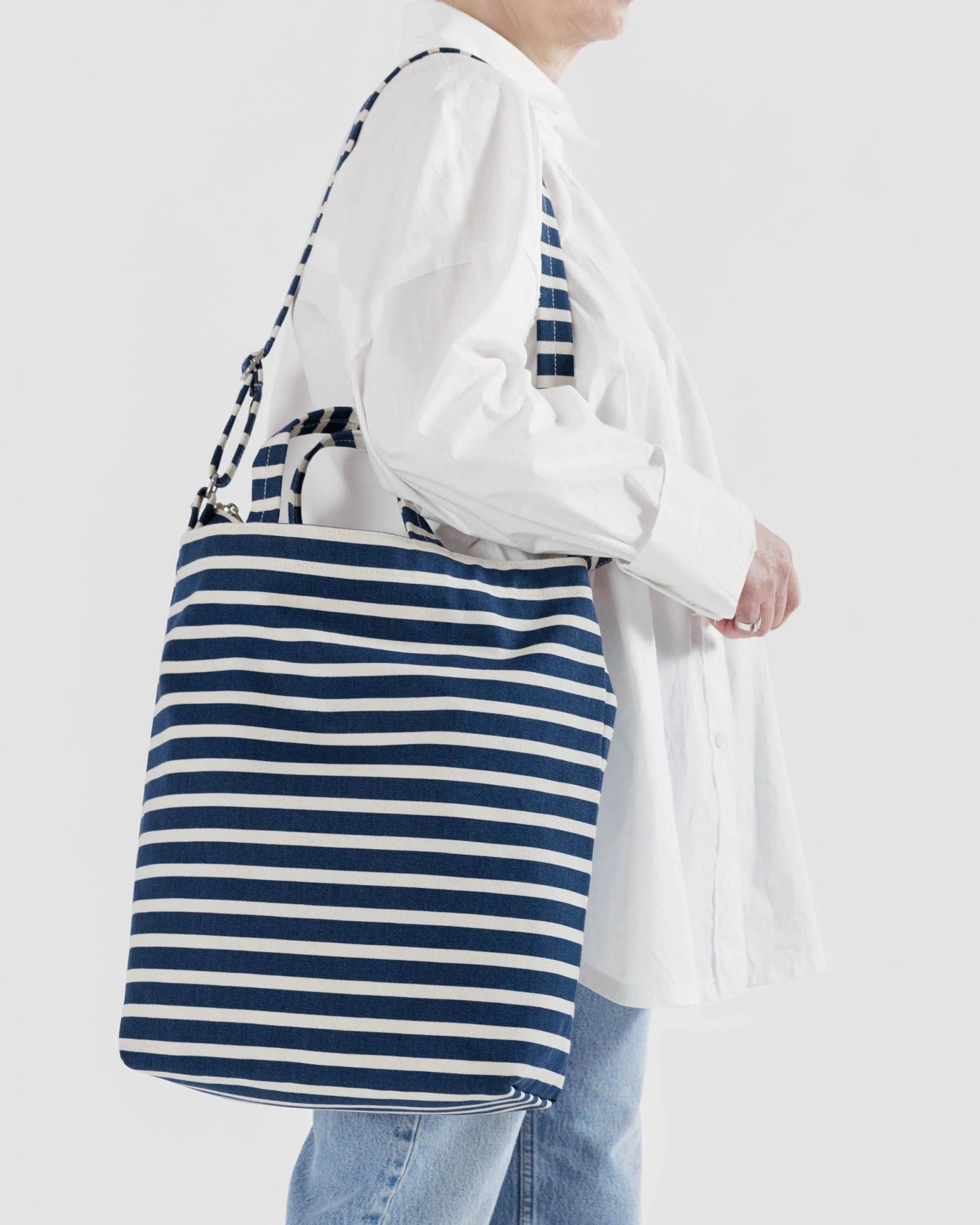 BAGGU | Zip Duck Bag Navy Stripe