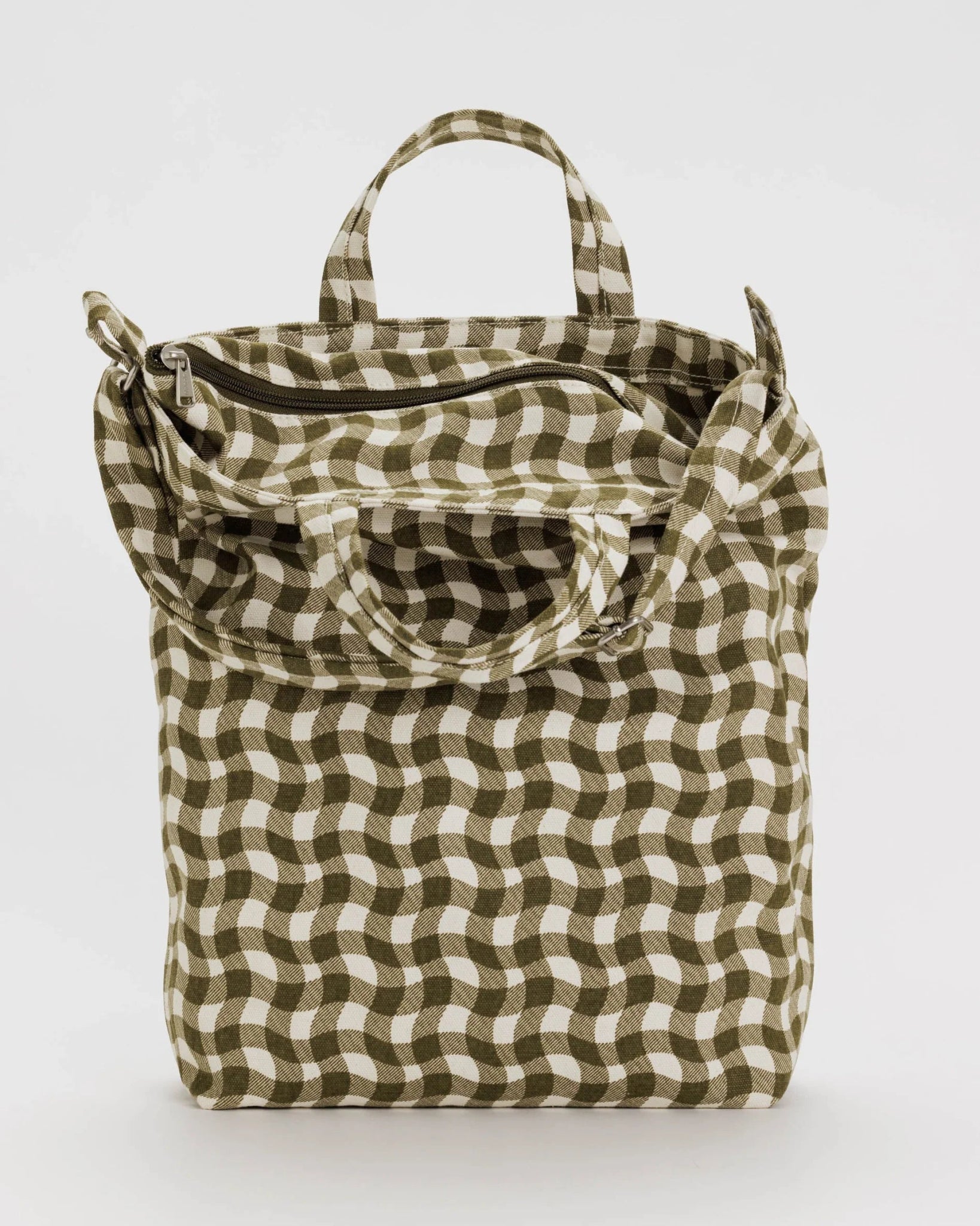 BAGGU | Zip Duck Bag Wavy Gingham Brown