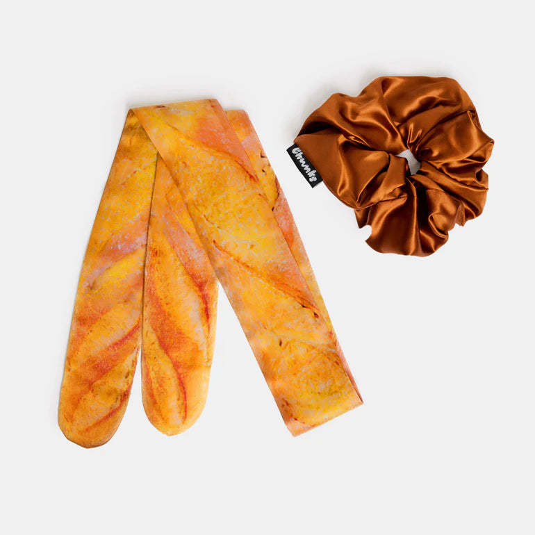 CHUNKS Silk Tie Scrunchie in Baguette