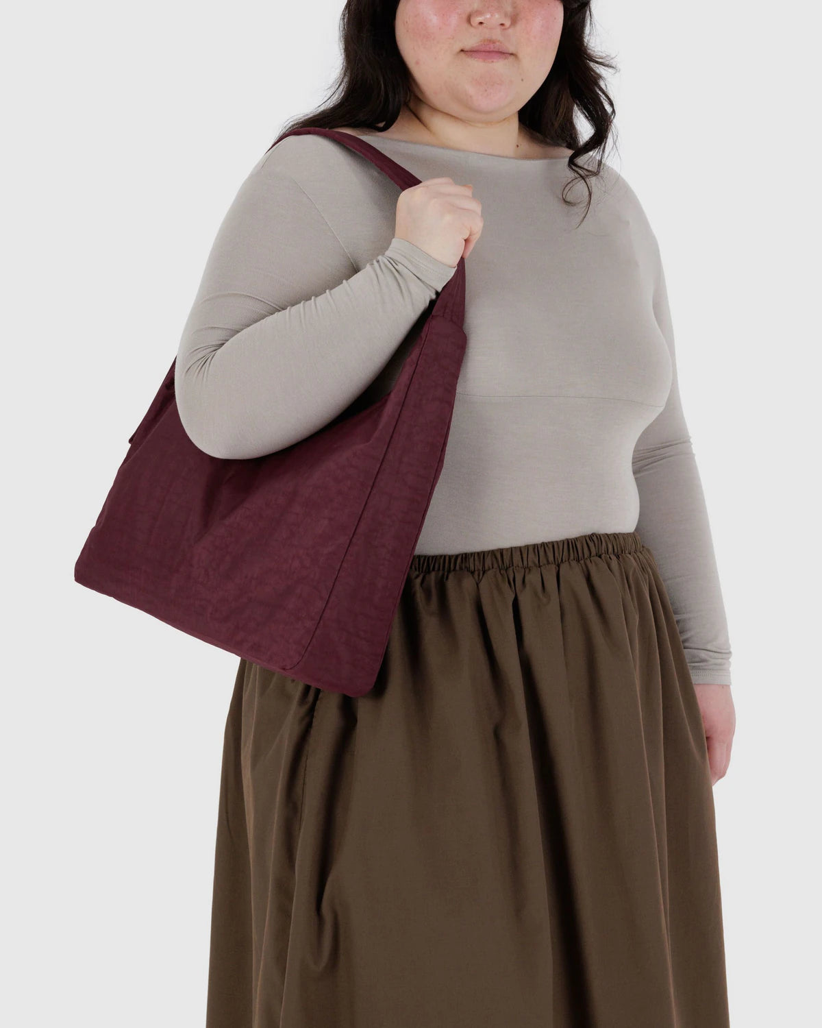 BAGGU - Nylon shoulder bag - Mahogany