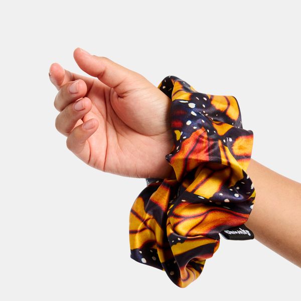 CHUNKS Silk Scrunchie in Large Monarch