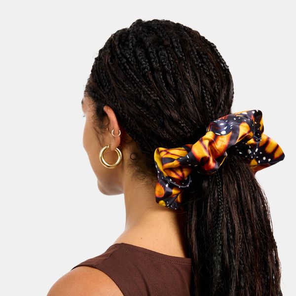 CHUNKS Silk Scrunchie in Large Monarch