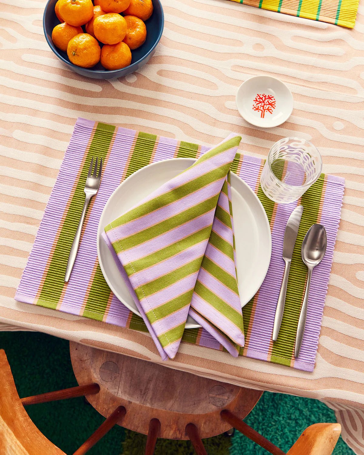 Dusen Dusen Herb Stripe Placemats | Mix Set of 4