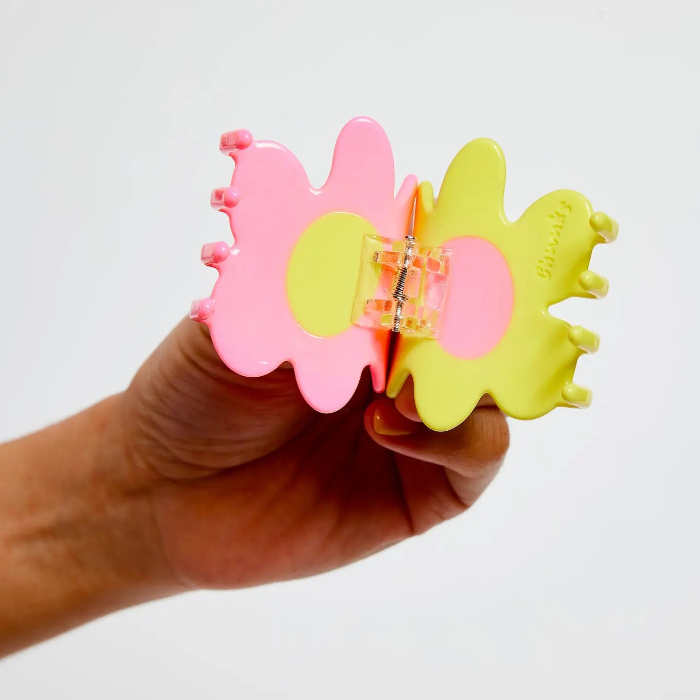 CHUNKS- Flower Claw in Yellow + Pink