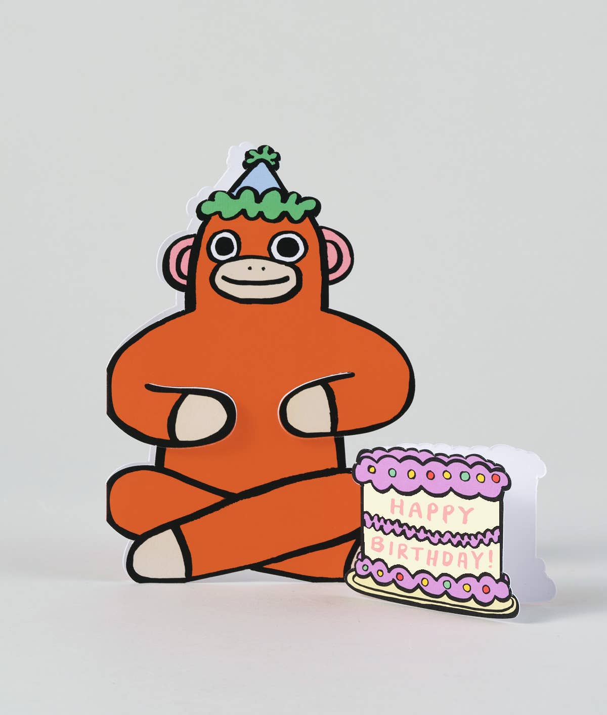 WRAP - 'Monkey with Mini Card' Kid's Greetings Card