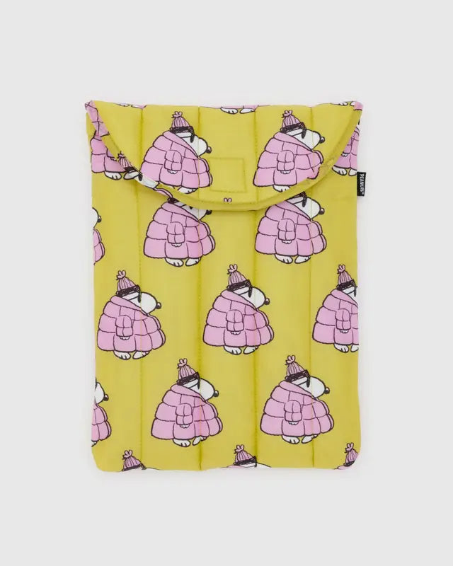 BAGGU - Puffy Laptop Sleeve 13"/14" - Puffer Snoopy Pink