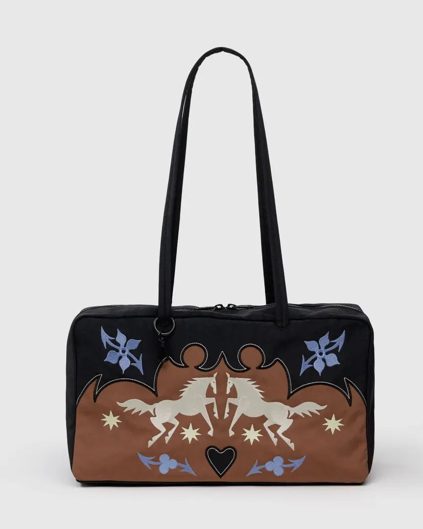 BAGGU - Medium Nylon Bowler Bag - Western Appliqué